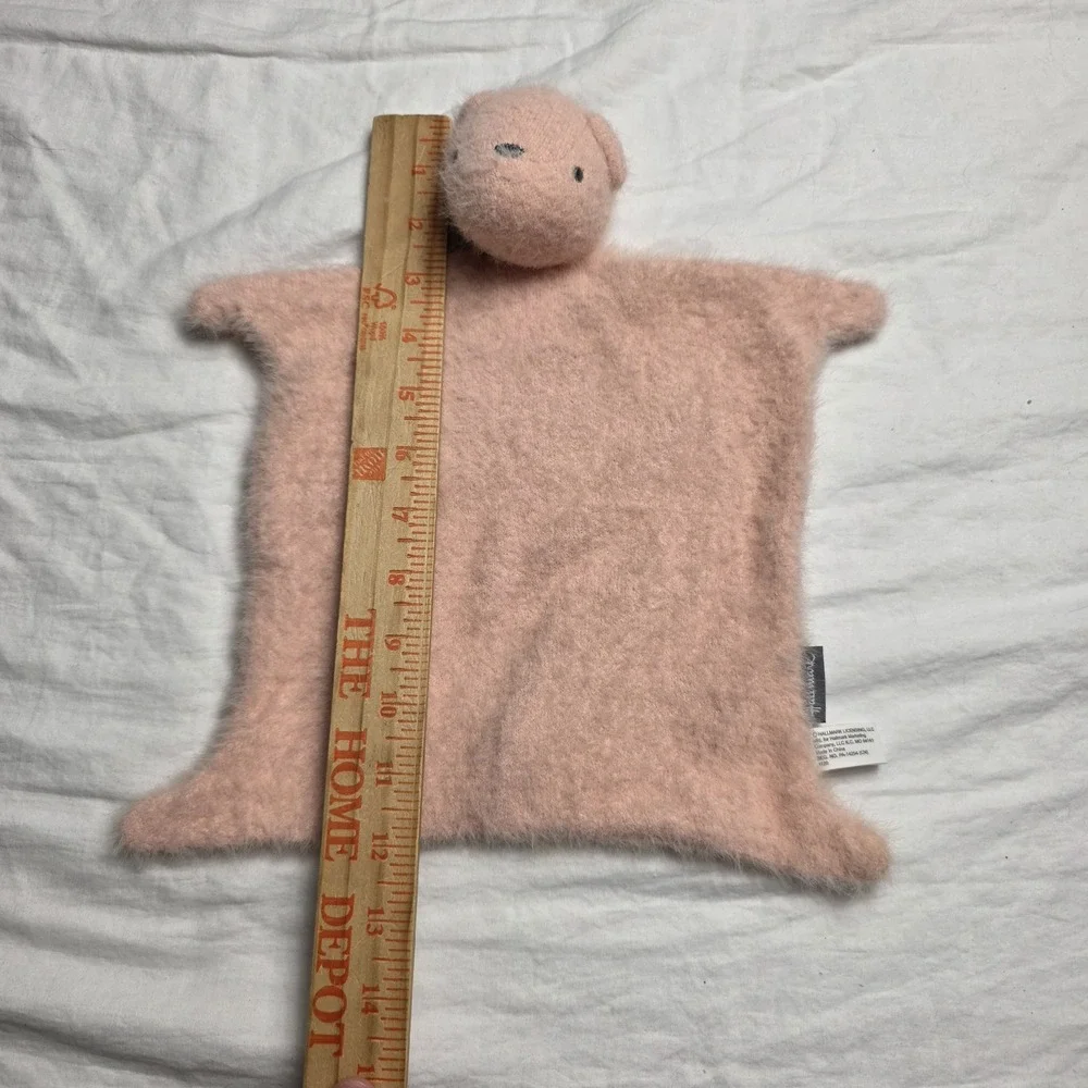Hallmark Baby's First Lovey Pink Peach Teddy Bear Security Blanket fuzzy